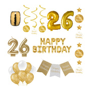 26 jaar Verjaardag Versiering Pakket Gold