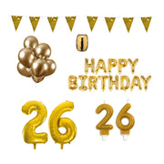 26 jaar Verjaardag Versiering Pakket Goud