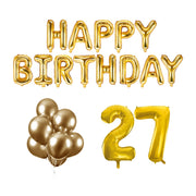 27 jaar Verjaardag Versiering Ballon Pakket Goud