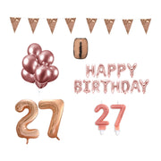 27 jaar Verjaardag Versiering Pakket Rosé Goud