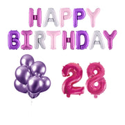 28 jaar Verjaardag Versiering Ballon Pakket Pastel & Roze