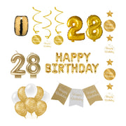 28 jaar Verjaardag Versiering Pakket Gold