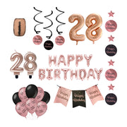 28 jaar Verjaardag Versiering Pakket Rose Gold