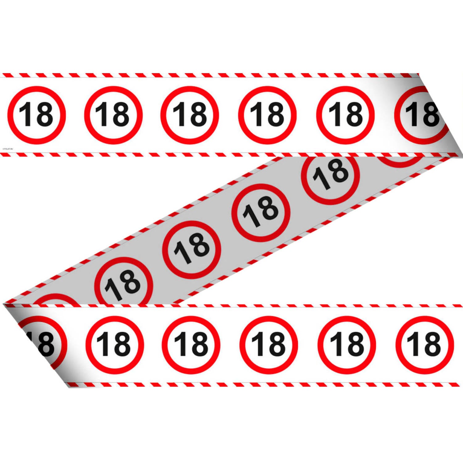 18 Jaar Verkeersbord Afzetlint – 15 meter