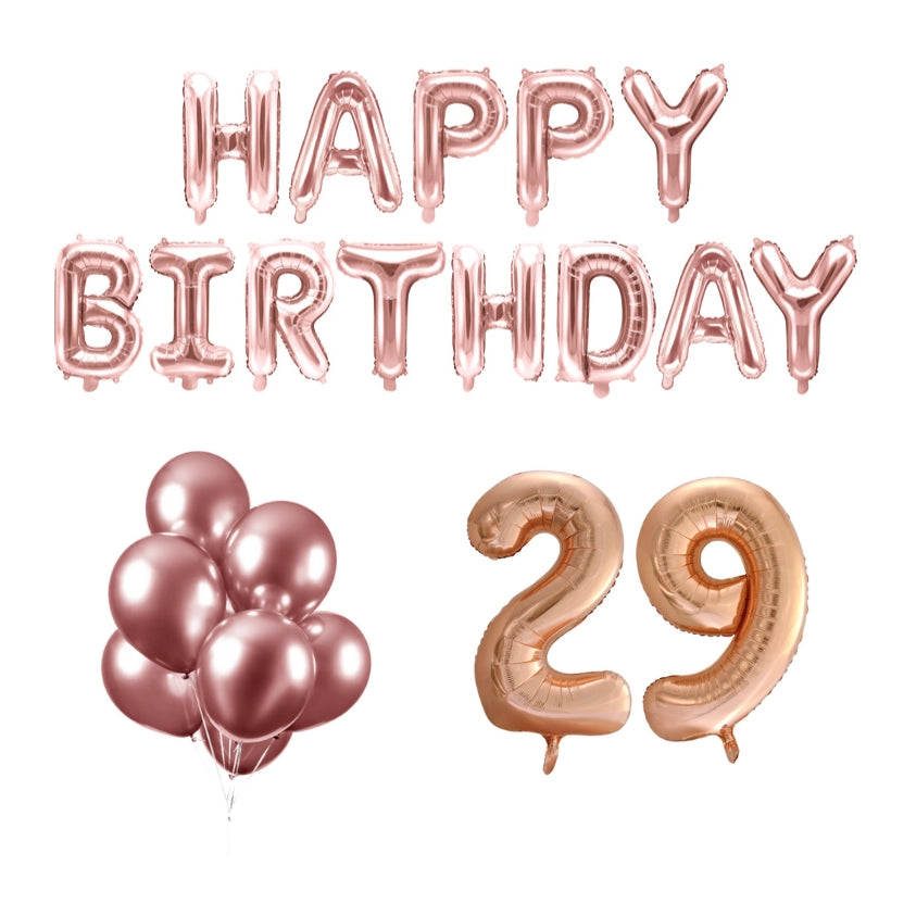 29 jaar Verjaardag Versiering Ballon Pakket rosé goud