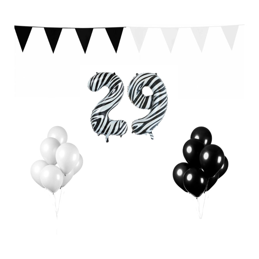 29 jaar Verjaardag Versiering Pakket Zebra