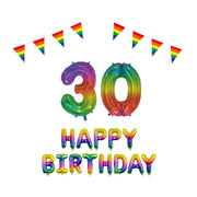 30 jaar Verjaardag Versiering Pakket Regenboog