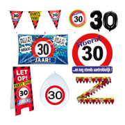 30 jaar verjaardag versiering pakket verkeersbord XL