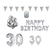 30 jaar Verjaardag Versiering Pakket zilver