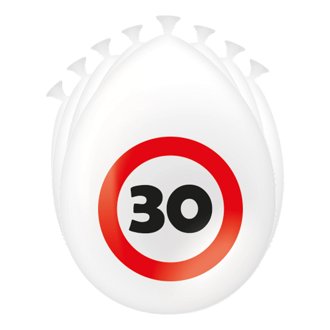 30 Jaar Verkeersbord Ballonnen - 8 stuks