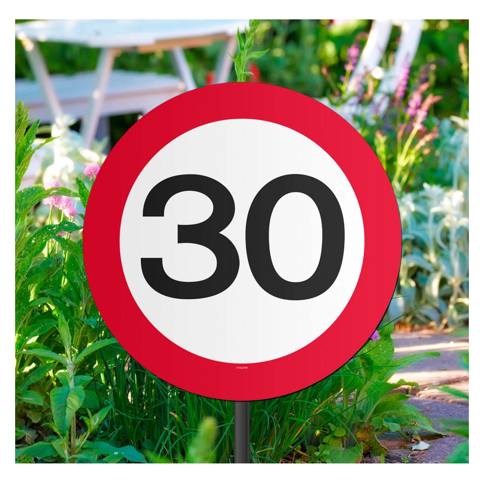 30 Jaar Verkeersbord Tuinbord 26x48cm