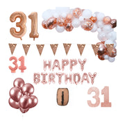 31 jaar Verjaardag Versiering Pakket Rosé goud XL