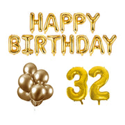 32 jaar Verjaardag Versiering Ballon Pakket Goud