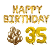 35 jaar Verjaardag Versiering Ballon Pakket Goud