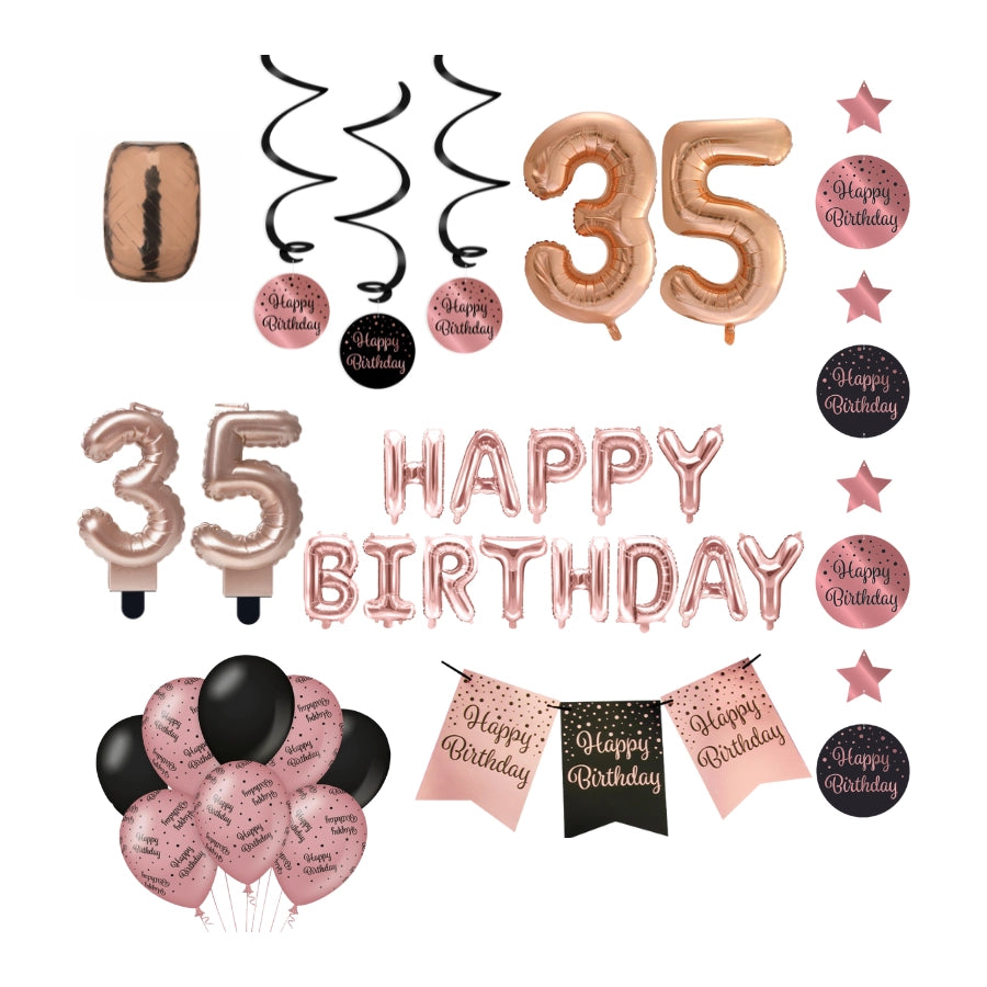 35 jaar Verjaardag Versiering Pakket Rose Gold