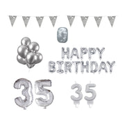 35 jaar Verjaardag Versiering Pakket zilver
