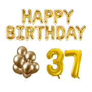 37 jaar Verjaardag Versiering Ballon Pakket Goud