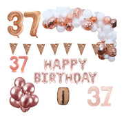 37 jaar Verjaardag Versiering Pakket Rosé goud XL