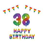 38 jaar Verjaardag Versiering Pakket Regenboog