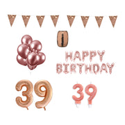 39 jaar Verjaardag Versiering Pakket Rosé Goud