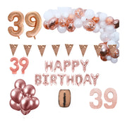 39 jaar Verjaardag Versiering Pakket Rosé goud XL
