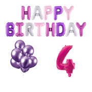 4 jaar Verjaardag Versiering Ballon Pakket Pastel & Roze