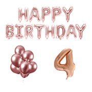 4 jaar Verjaardag Versiering Ballon Pakket rosé goud