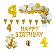 4 jaar Verjaardag Versiering Pakket Goud XL