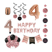4 jaar Verjaardag Versiering Pakket Rose Gold