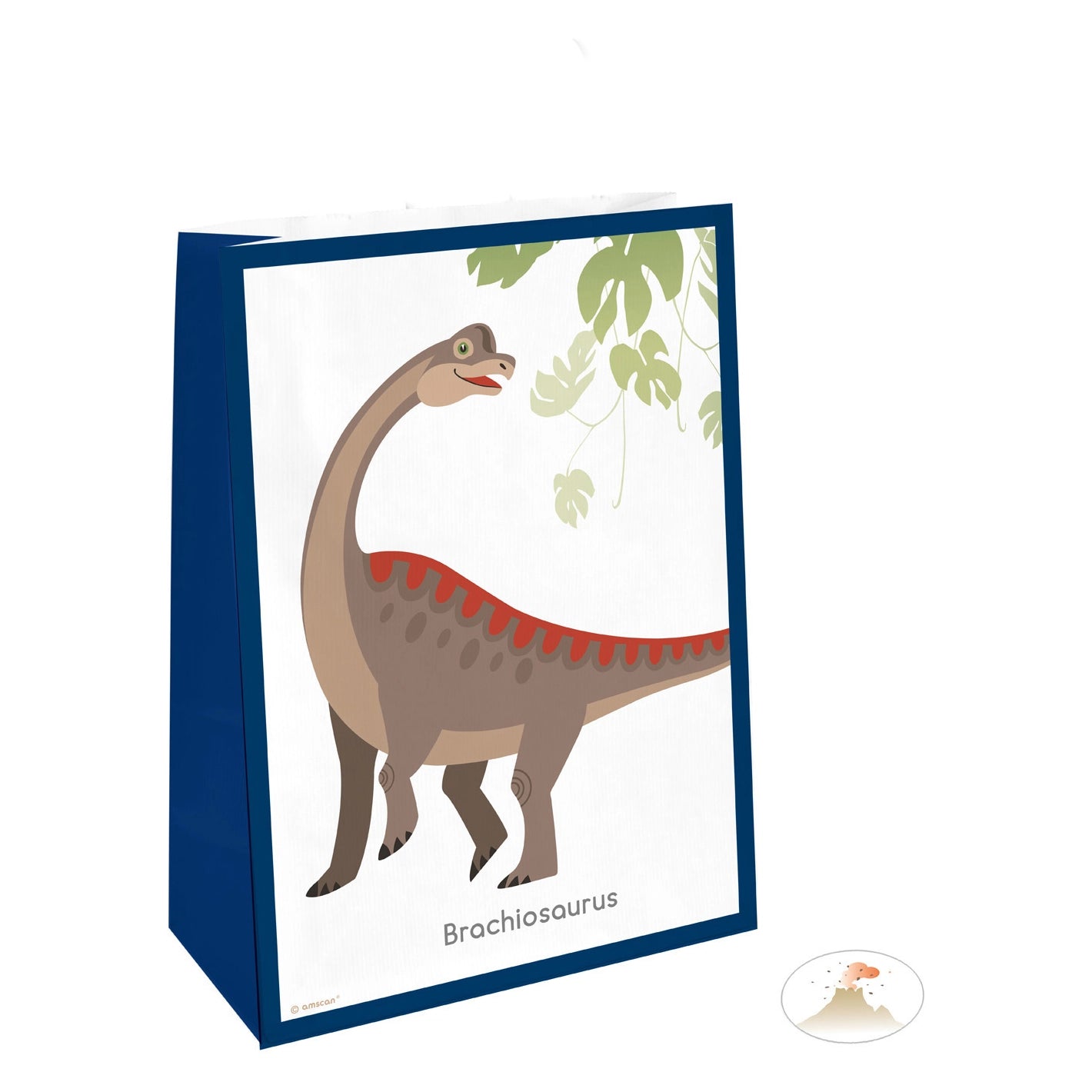 4 papieren uitdeelzakjes met stickers Happy Dinosaur