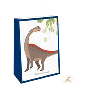 4 papieren uitdeelzakjes met stickers Happy Dinosaur