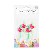 4 taart kaarsjes flamingo