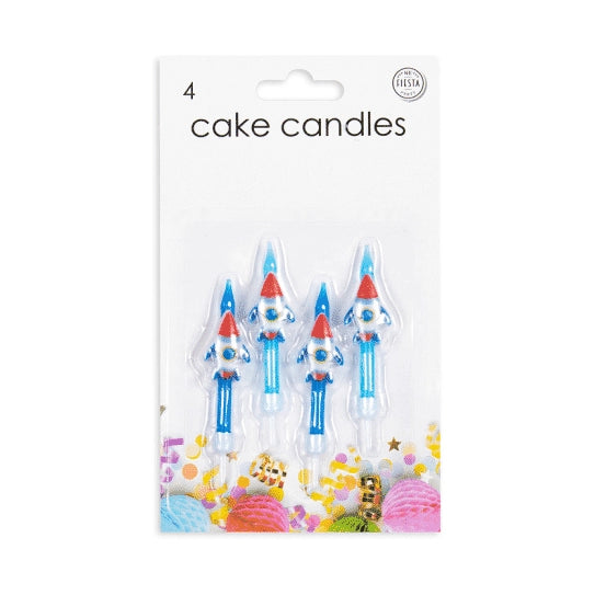 4 taart kaarsjes raket