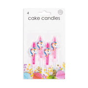 4 taart kaarsjes Unicorn