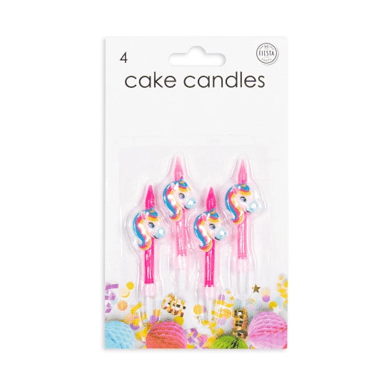 4 taart kaarsjes Unicorn
