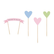 4 taart toppers "everything you wish for"