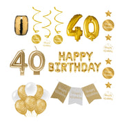 40 jaar Verjaardag Versiering Pakket Gold