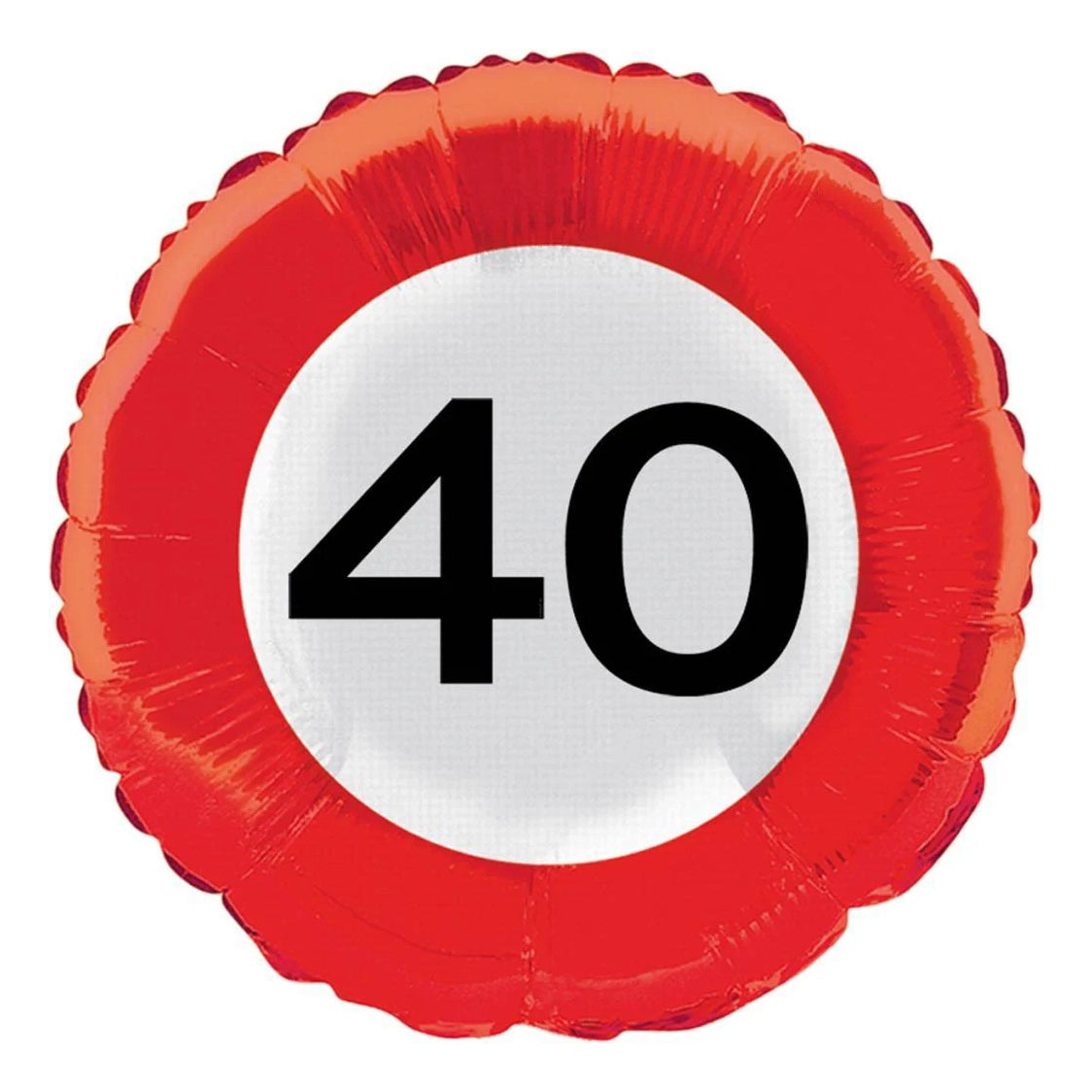 40 jaar verkeersbord folieballon 45cm