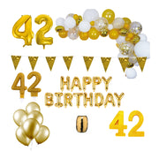 42 jaar Verjaardag Versiering Pakket Goud XL