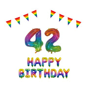 42 jaar Verjaardag Versiering Pakket Regenboog