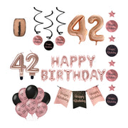 42 jaar Verjaardag Versiering Pakket Rose Gold