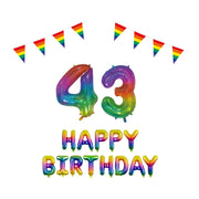 43 jaar Verjaardag Versiering Pakket Regenboog