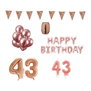 43 jaar Verjaardag Versiering Pakket Rosé Goud