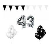 43 jaar Verjaardag Versiering Pakket Zebra