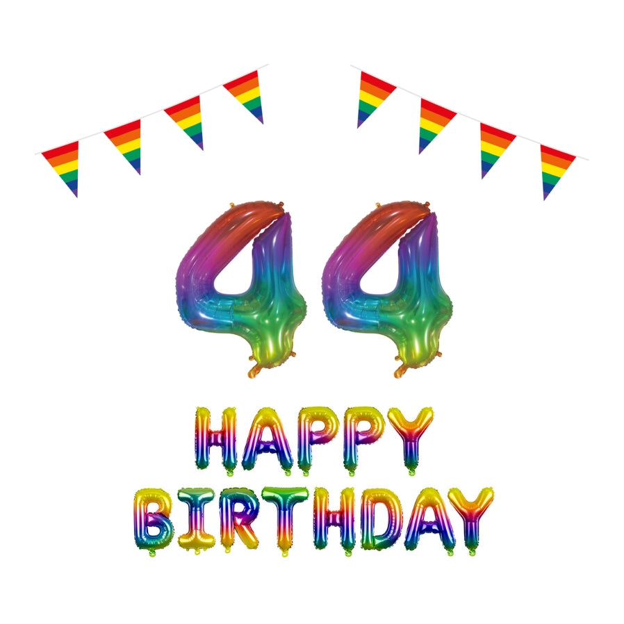 44 jaar Verjaardag Versiering Pakket Regenboog