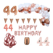 44 jaar Verjaardag Versiering Pakket Rosé goud XL