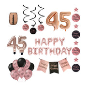 45 jaar Verjaardag Versiering Pakket Rose Gold