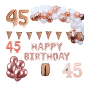 45 jaar Verjaardag Versiering Pakket Rosé goud XL