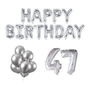 47 jaar Verjaardag Versiering Ballon Pakket zilver