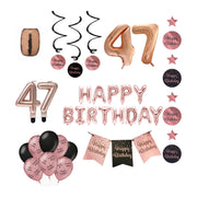 47 jaar Verjaardag Versiering Pakket Rose Gold